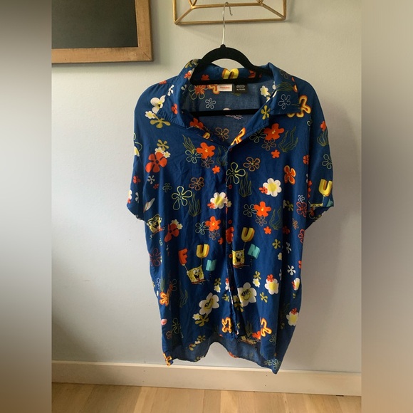Nickelodean SpongeBob FUN Song Hawaiian Style Shirt - Picture 2 of 5